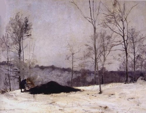 Paysage au charbonnier, l'hiver par Jules Bastien-Lepage