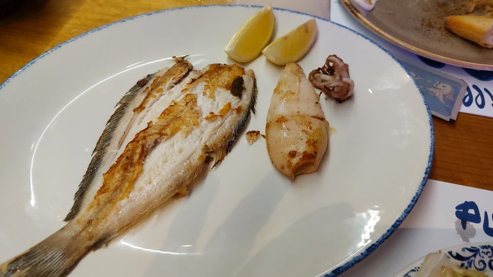 Seezunge und Tintenfisch