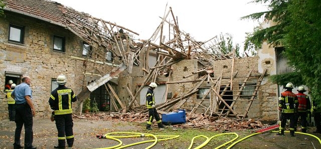 In Bliesransbach ist ein Haus eingestürzt. Alle Fotos: Heiko Lehmann
