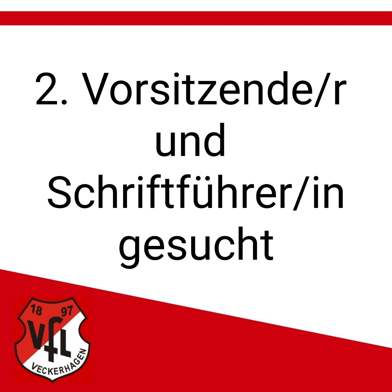 2.Vorsitzende/r und Schriftführer/in gesucht