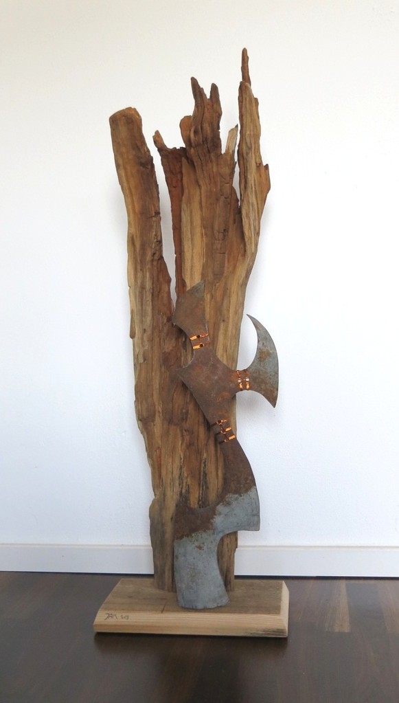 alter birnbaum - rostiges eisen - kupferdraht - 2013 - 105 cm hoch