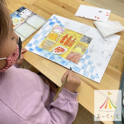 水彩絵具の使える技法〜こどもアート1月2022年