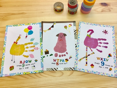 お子様の成長記録にびったりの手形アート