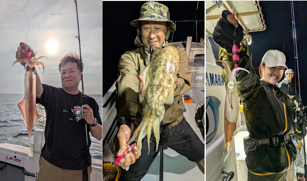 6/6　1投目からケンサキ　大きなコウイカ　楽しんでもらえましたか