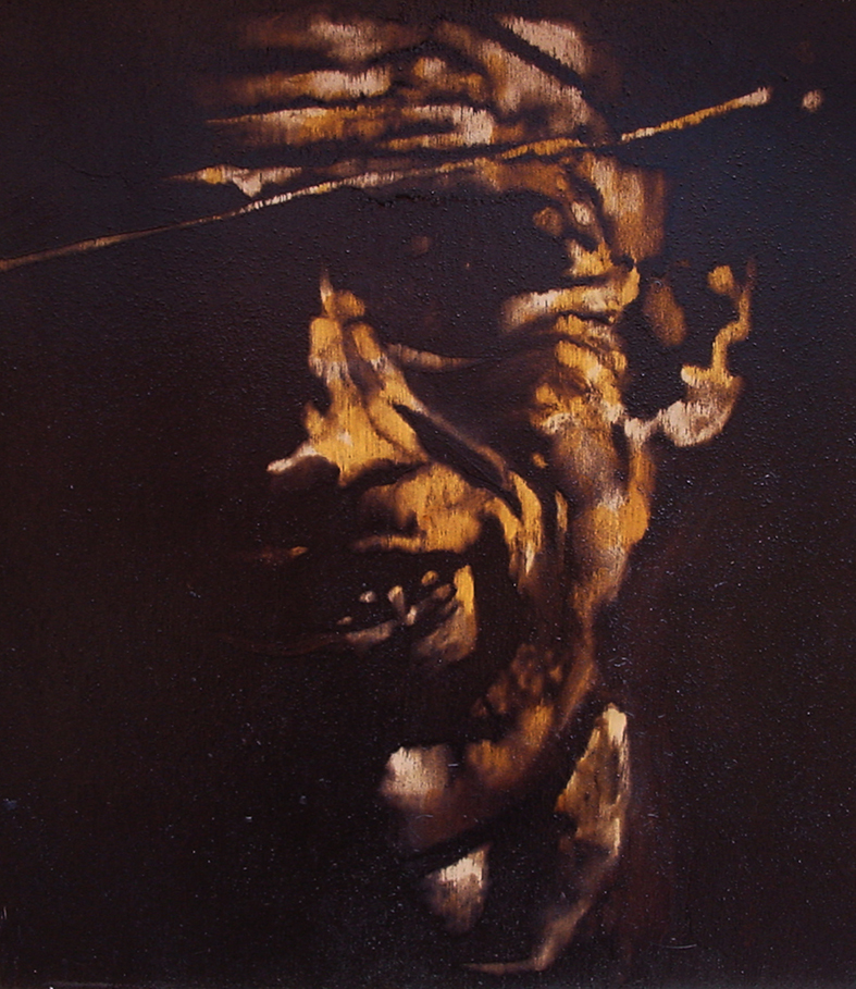                                                                                        "Vie' un po' qua te..." (2009) olio su legno, cm (34,2 x 28,8) 