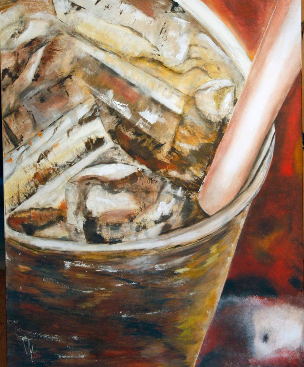 Eis mit Cola  Öl auf Leinwand  100x80