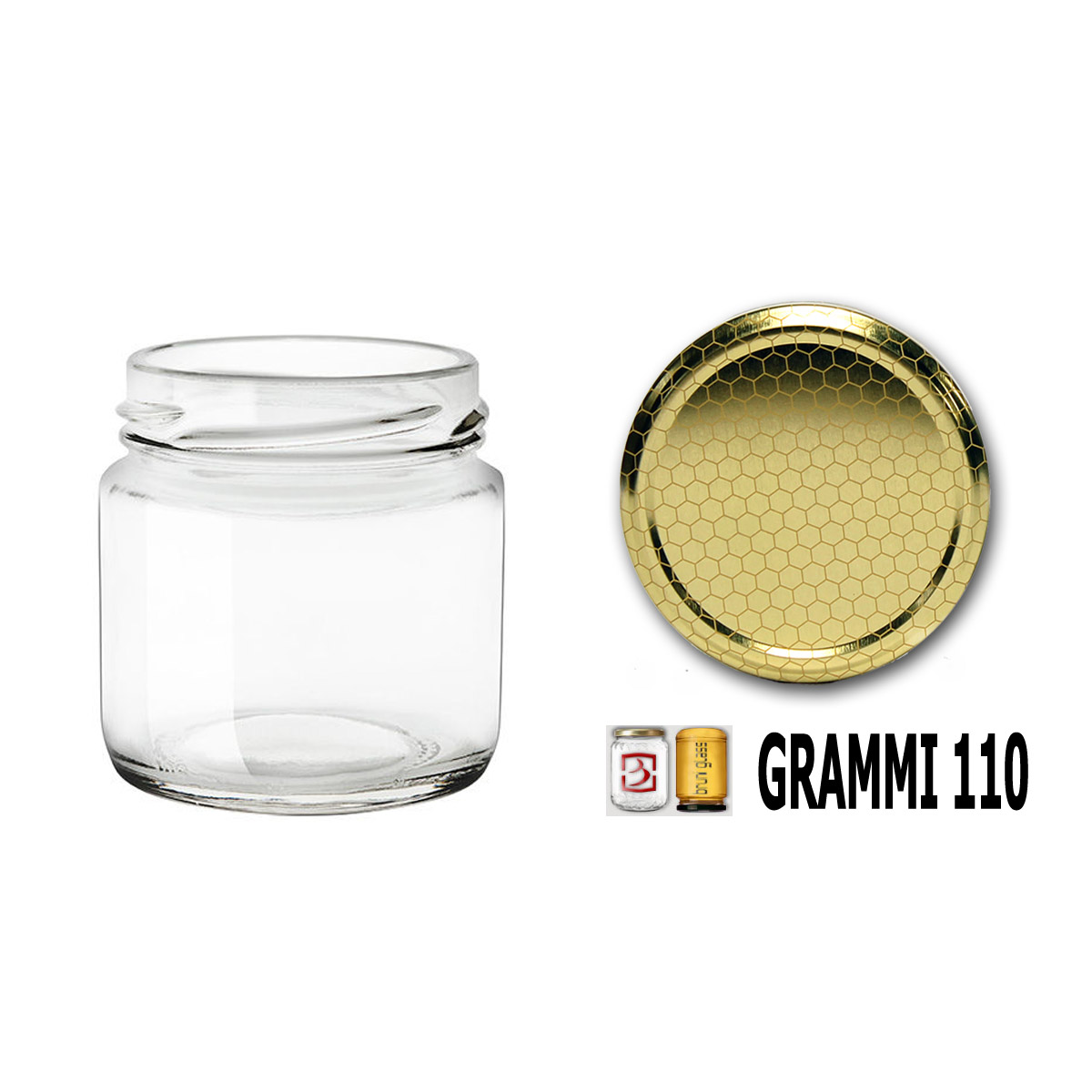 Vaso vetro per assaggi da grammi 110 di Miele - Agraria Ughetto Apicoltura  Online.