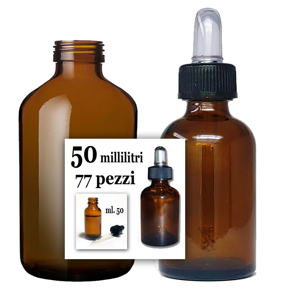 Flacone in vetro ambrato con pipetta, 30 ml, dosatore a goccia, contagocce