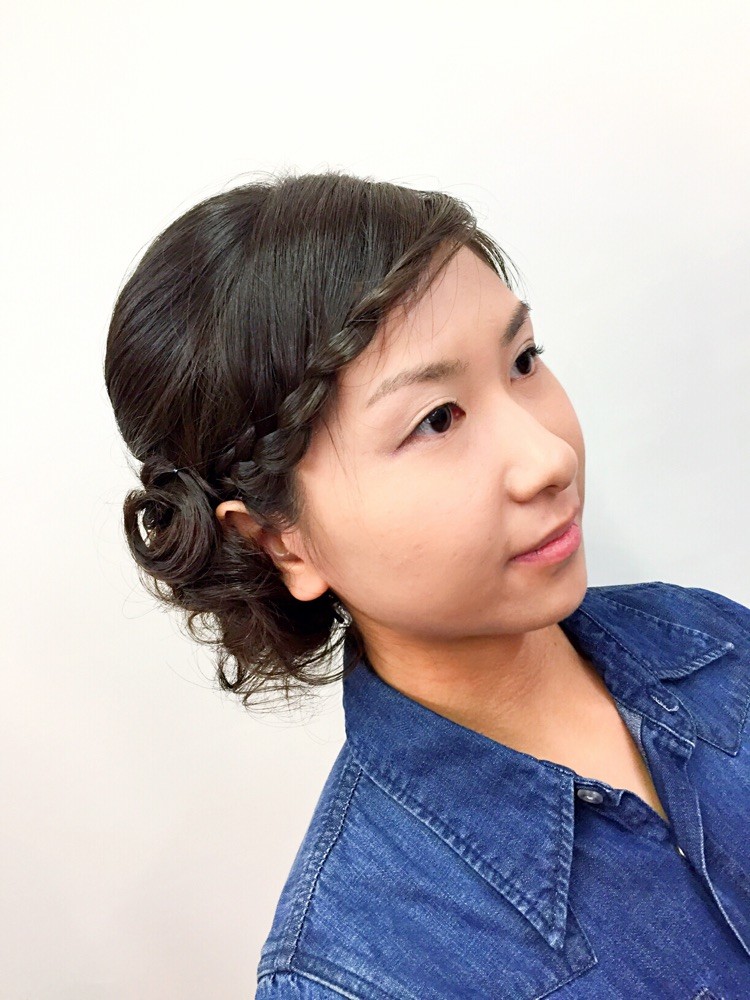 和装のヘアセットにも前髪編み込みヘアセットはとっても似合うんだよ