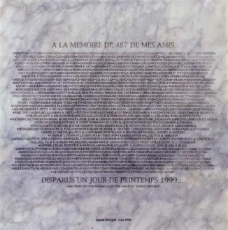 A la mémoire… plaque de marbre imprimé 60x60cm