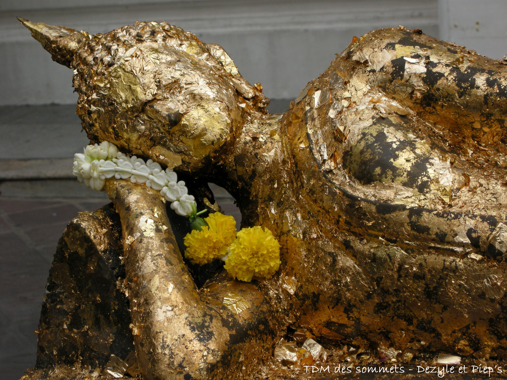 Buddha couché et doré