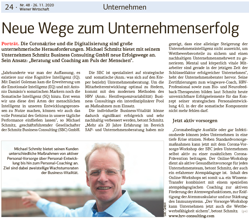 Neue Wege zum Unternehmenserfolg - Schmitz Business Consulting GmbH