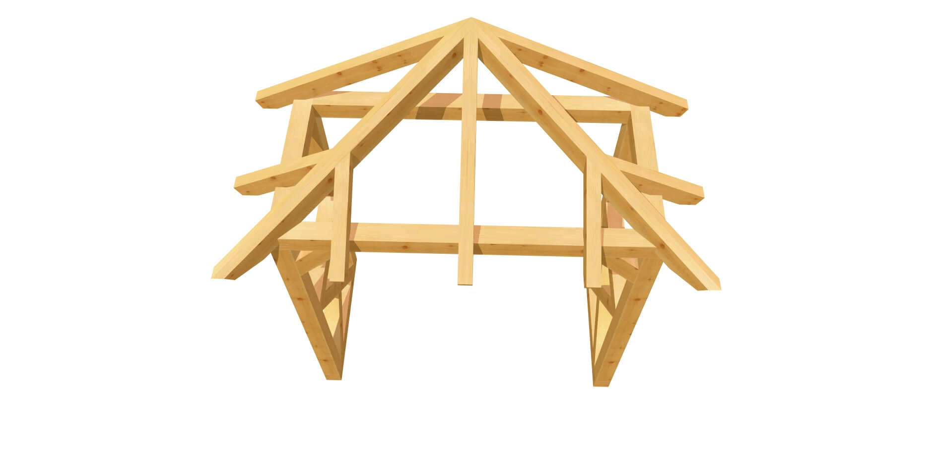 Vordach-Walmdach Holz Anleitung DIY 2m x 2,24m