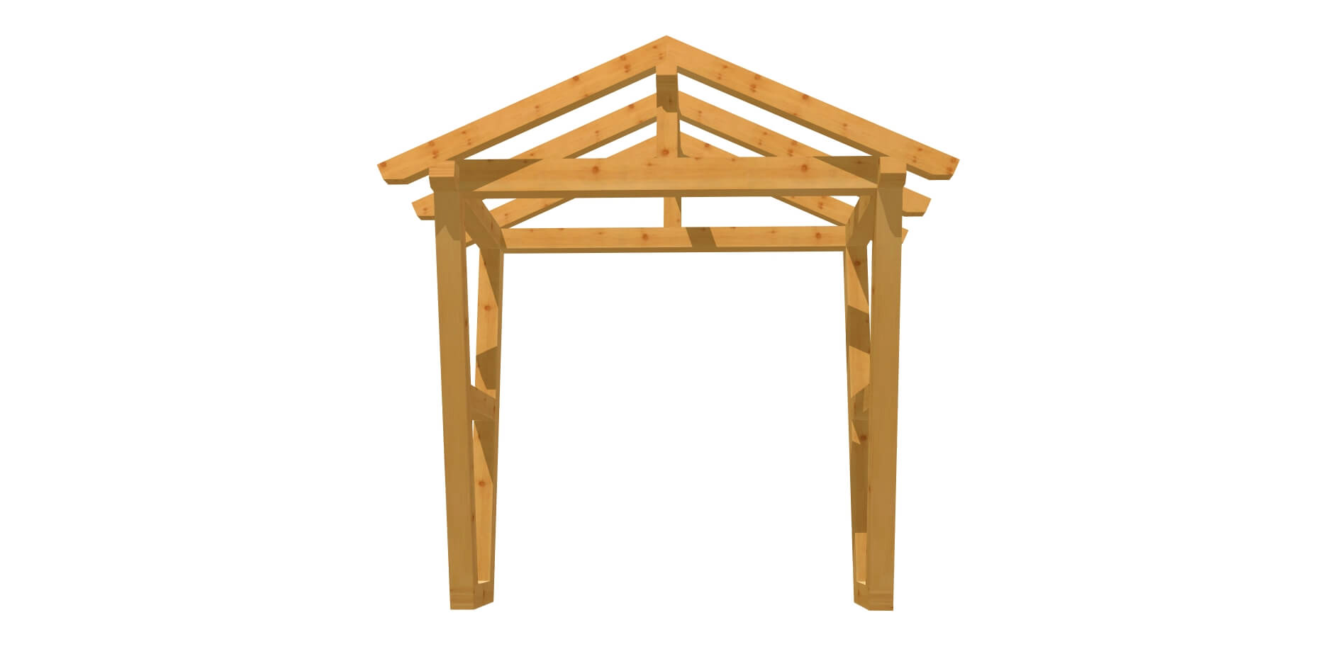 Holz Vordach-Satteldach selber bauen 2m x 2,24m