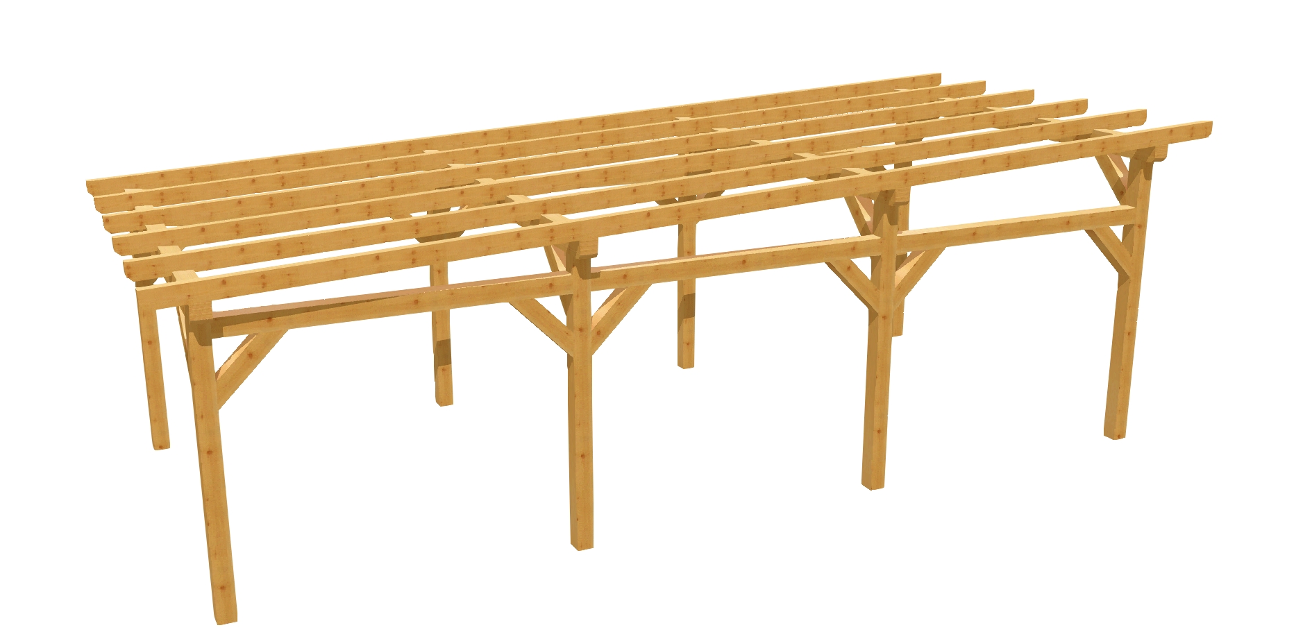 Holzcarport mit großzügiger Fläche, optimaler Schutz für Ihr Auto, leicht zu montieren.