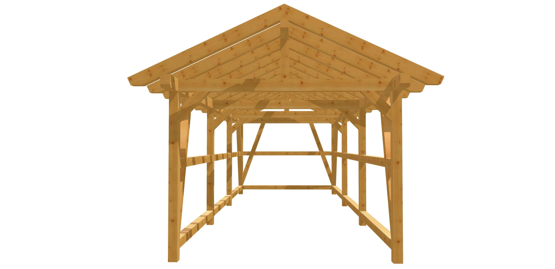 Carport mit Fachwerkwände Bauanleitung 3m x 8m