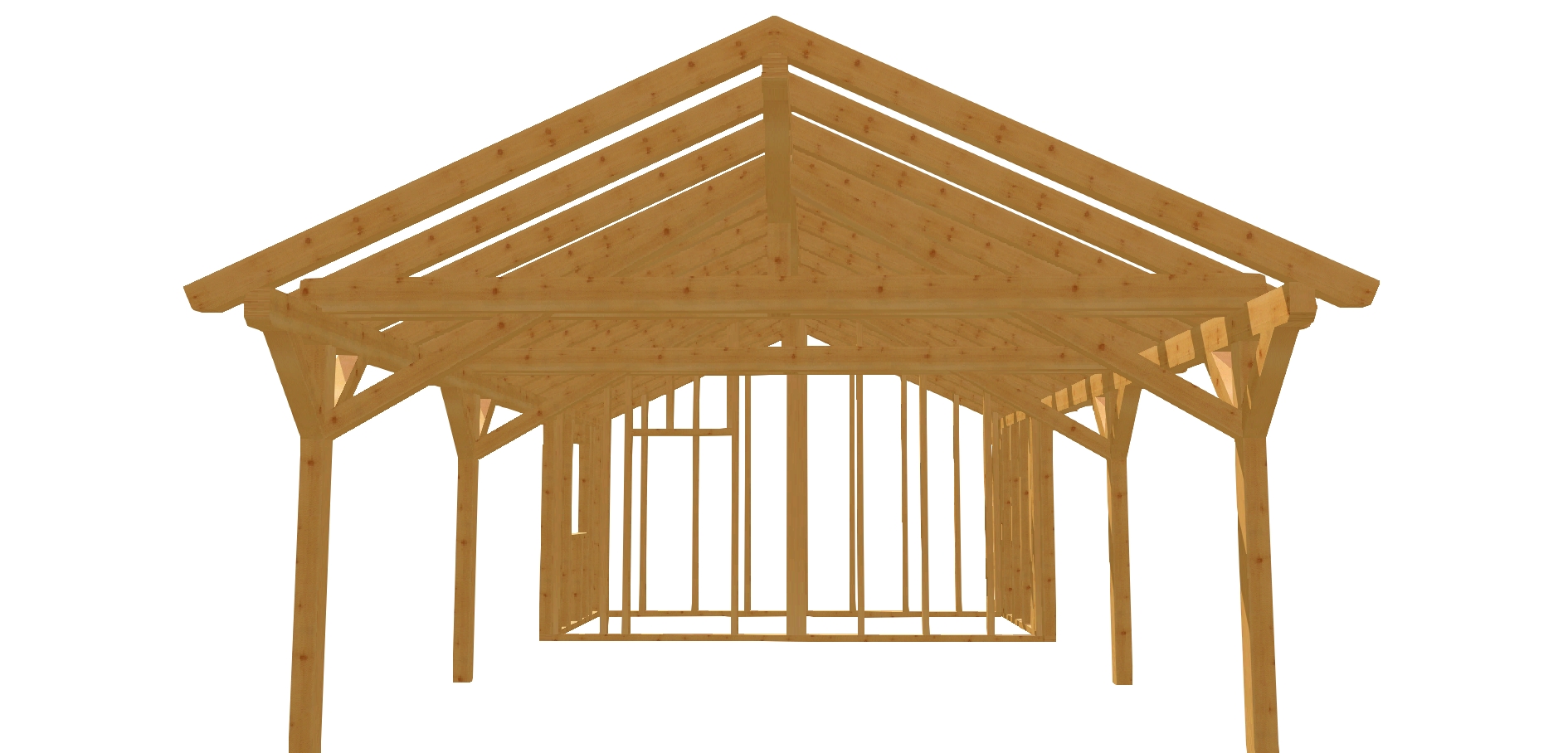Carport und Schuppen kombiniert, ideal für Heimwerker.