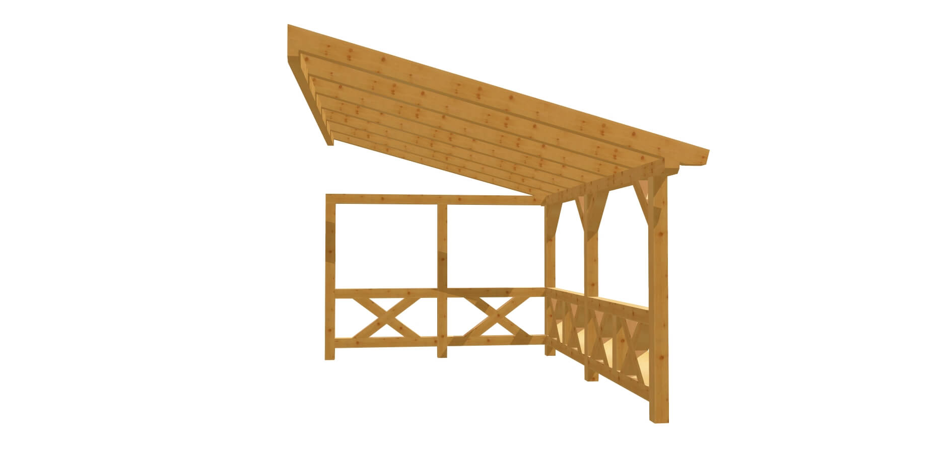 Wand-Pergola Bauplan 4,5m x 3m