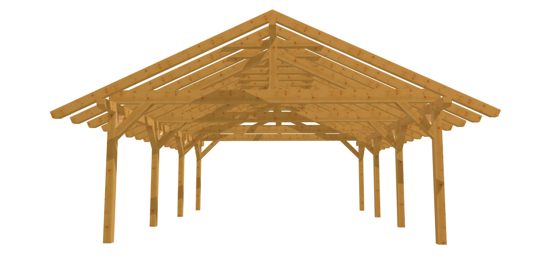 Doppel-Carport mit Satteldach 6m x 8m Bauplan