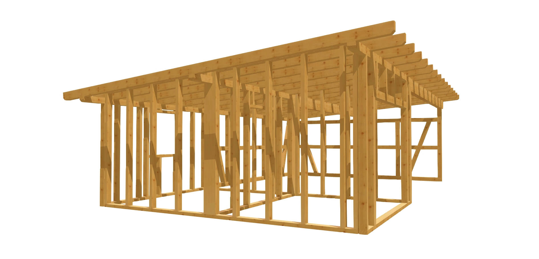 Holzcarport mit Geräteschuppen, wetterfest und ideal für Auto und Geräte
