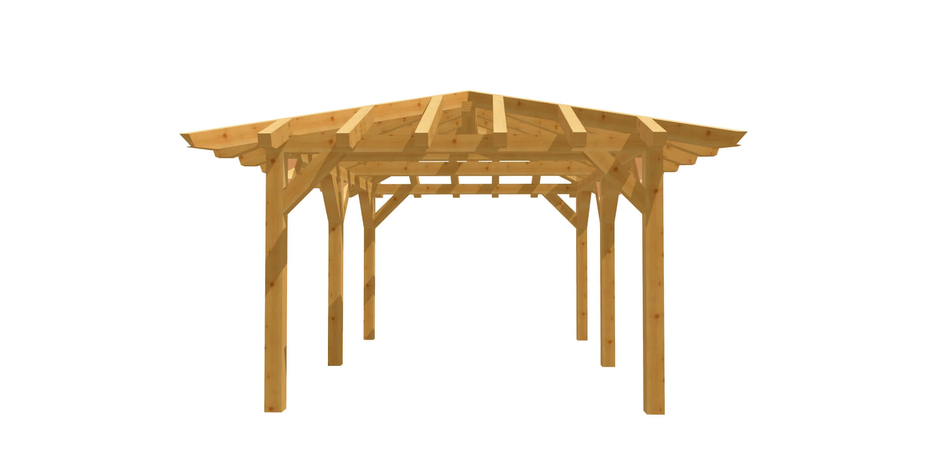 Walmdach Carport Bauplan 3,2m x 4,80m 