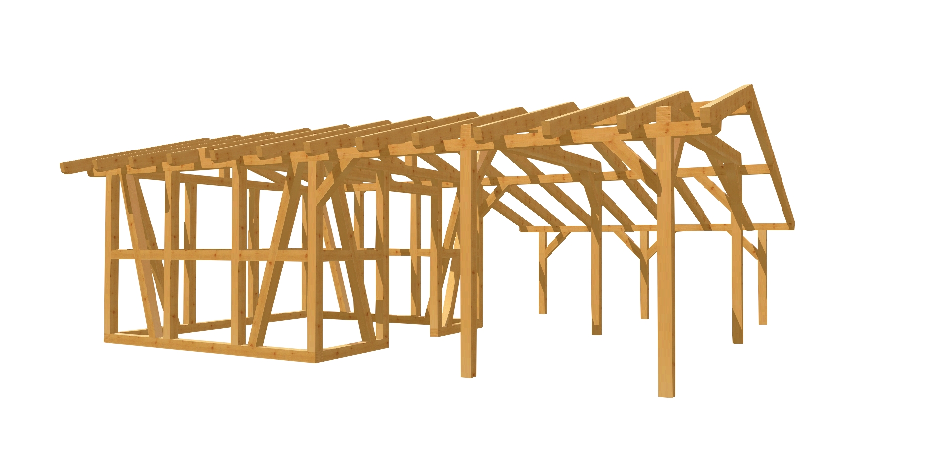 Robuster Carport mit integriertem Geräteschuppen, idealer Schutz für Auto und mehr.