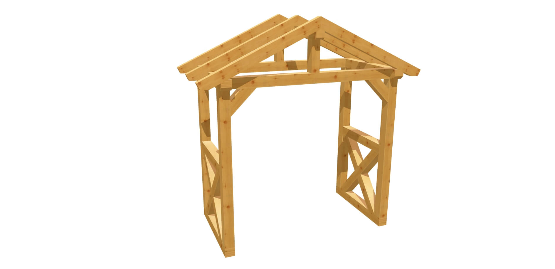 Bauplan Haustür Vordach Holz 2m x 2,24m