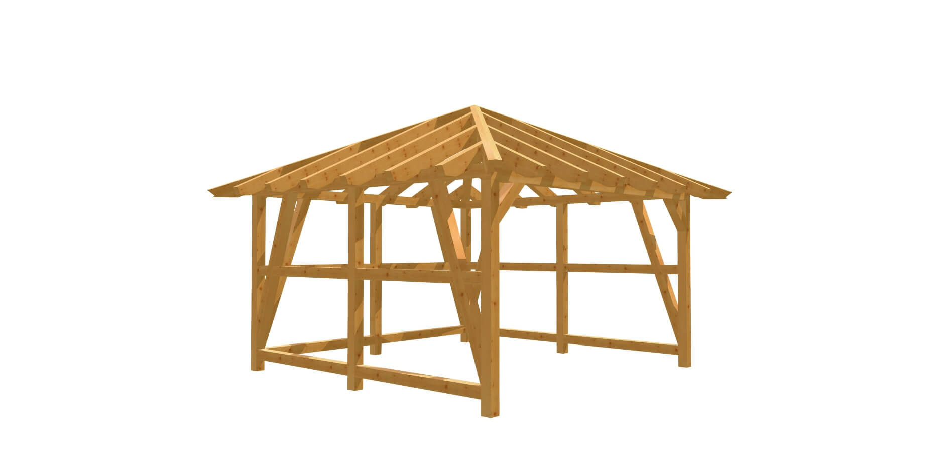 Walmdach Carport selber bauen 4m x 4m