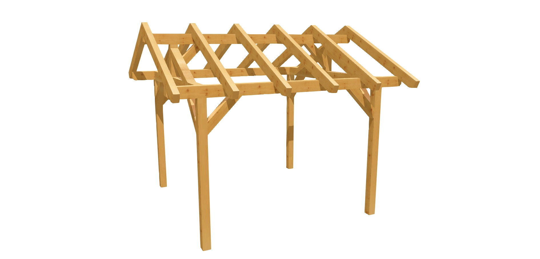 Stabiler Holzcarport, ideal für den Schutz von Fahrzeugen. Perfekt zum Selberbauen mit detaillierter Anleitung.