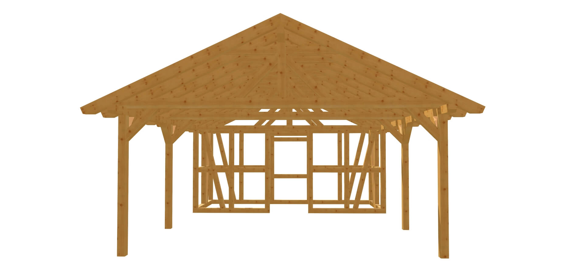 Carport mit Schuppen selber bauen 5m x 7m