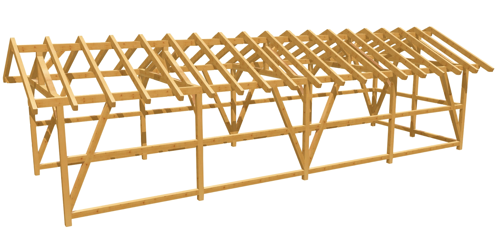 Moderner Doppel-Carport mit Satteldach, für Heimwerker konzipiert, einfach selbst zu bauen.