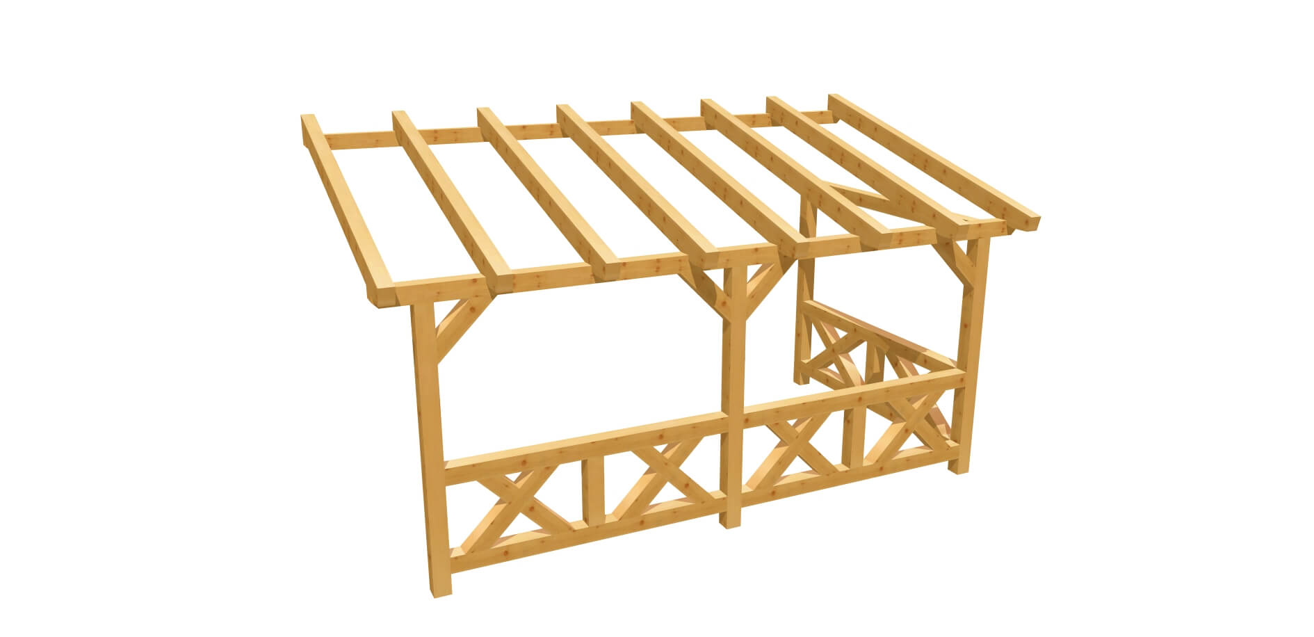 Bauanleitung Terrassenüberdachung Wand-Pergola 5m x2,5m