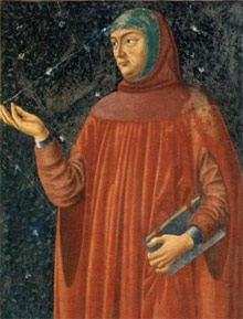 Fresc d'Andrea del Castagno que es conserva a la Galleria degli Uffizi de Florència i que representa Francesco Petrarca.