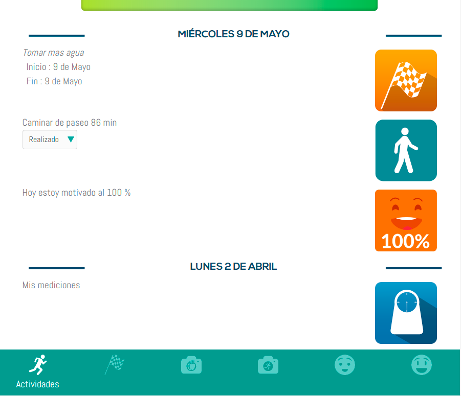 historial en la app de EDPmadrid