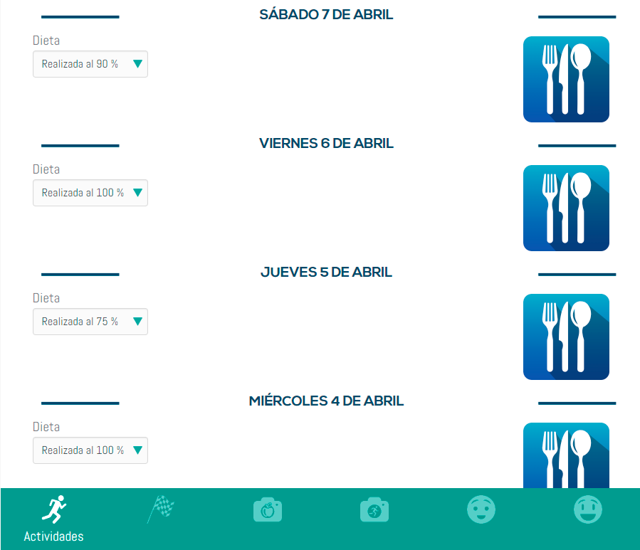 sugerencias nutricionales de la app de EDPmadrid