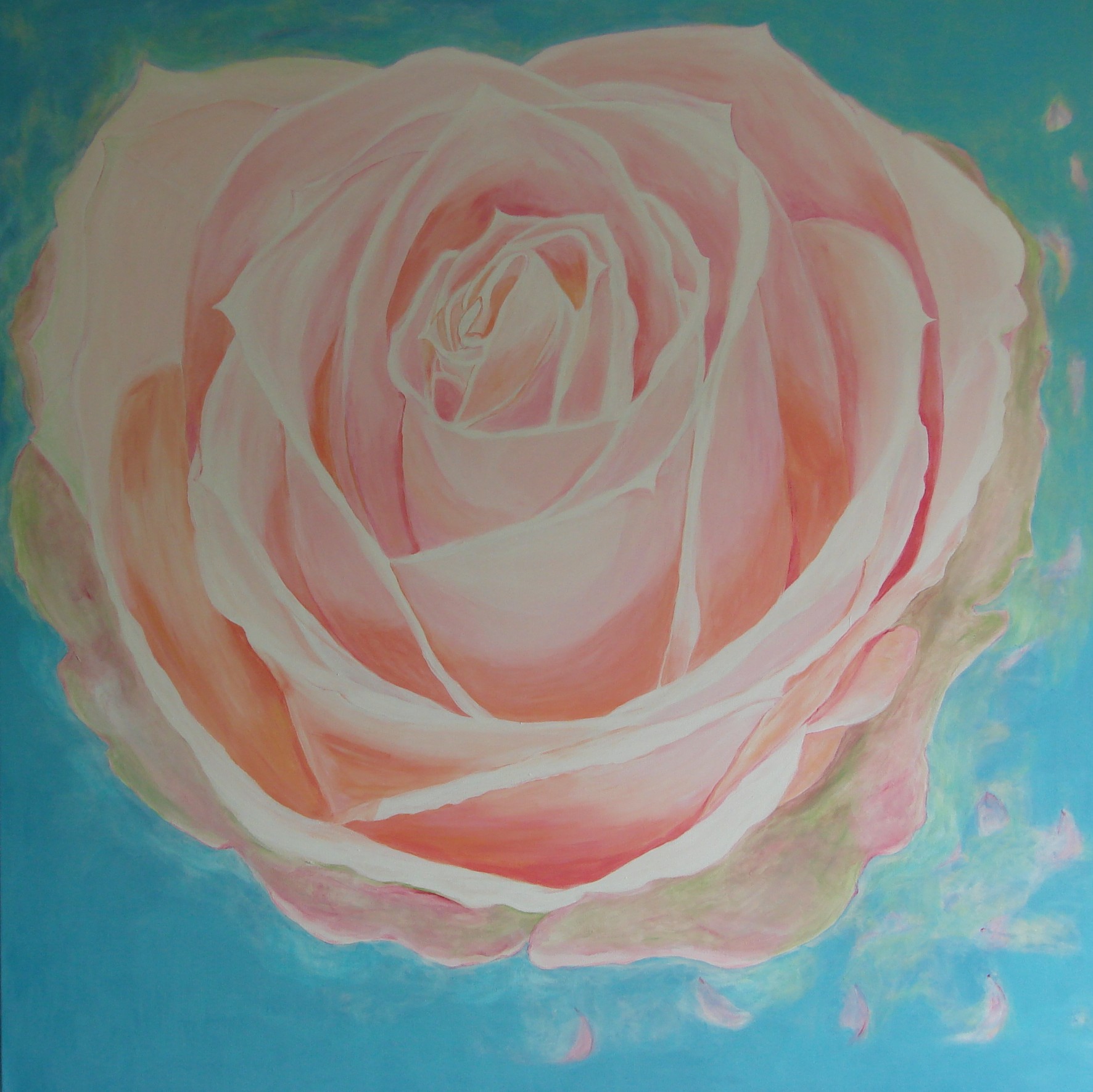 Rose of Divine Love, acrylic canvas, 100 cm x 100 cm