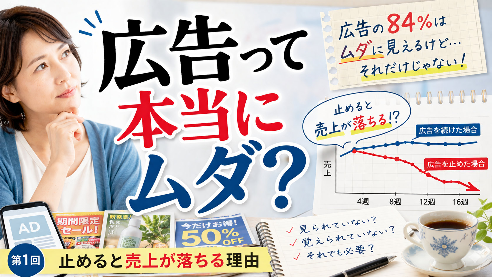 広告の84％はムダなのに、 なぜ止めると売上が落ちるのか？