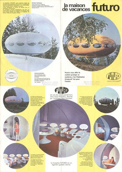 Publicidad de principios de la década de 1970 sobre Futuro, publicitada como una solución rápida para crear casas de vacaciones