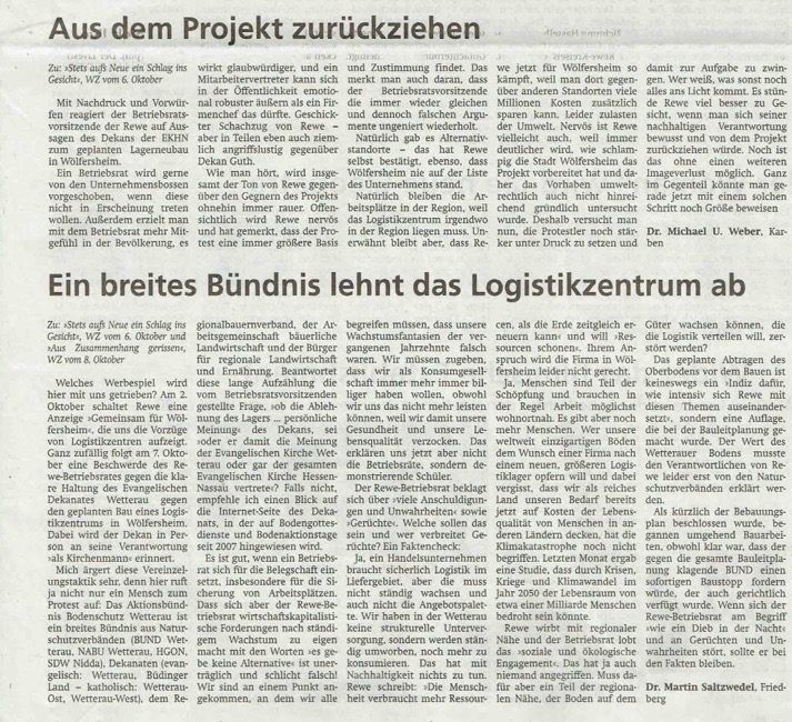 Wetterauer Zeitung, 13. Oktober 2020