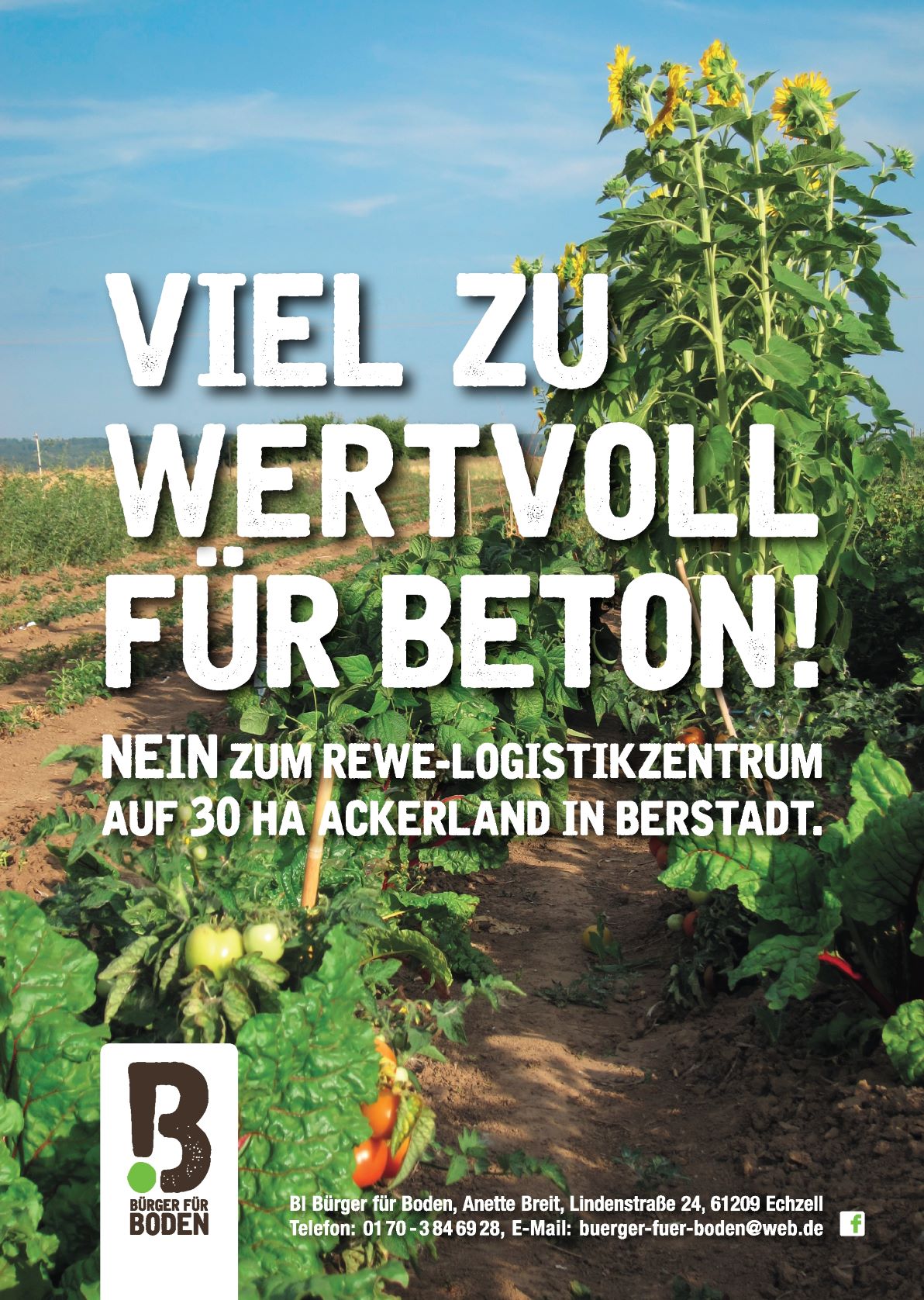 Version 2018: Viel zu wertvoll für Beton - mit dieser Aussage wird auf den Wert des Bodens aufmerksam gemacht.