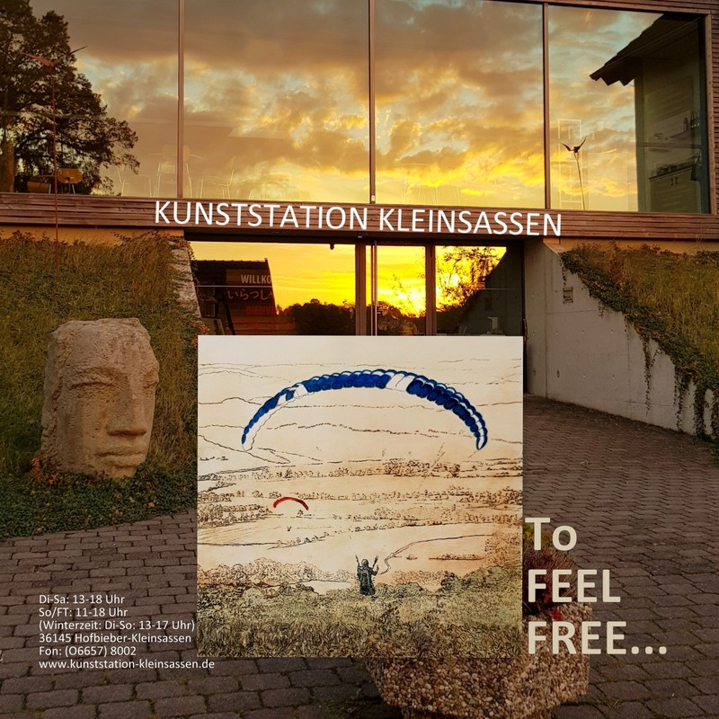 Radierung  TO FEEL FREE jetzt in der Artothek der KUNSTSTATION KLEINSASSEN.