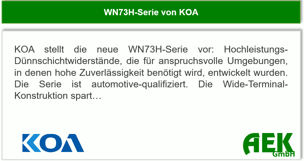 KOA - WN73H-Dünnschichtwiderstände