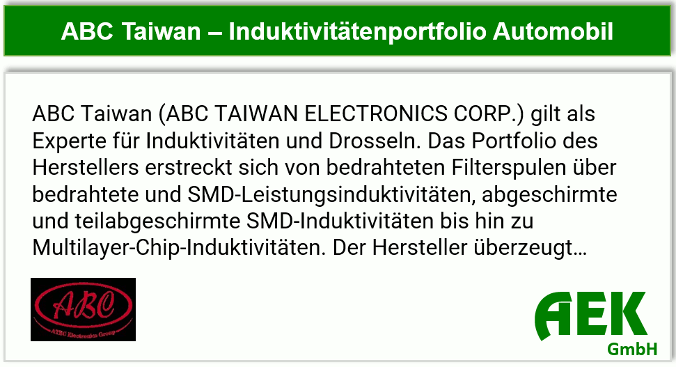 ABC Taiwan - Induktivitätenportfolio