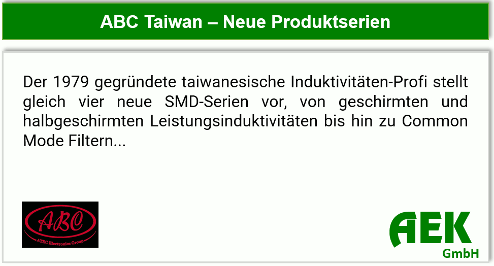 ABC Taiwan - neue Produktserie