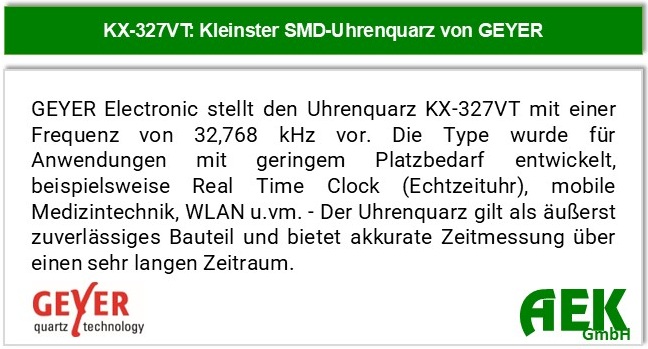 GEYER Electronic - KX-327VT - Kleinster SMD-Uhrenquarz