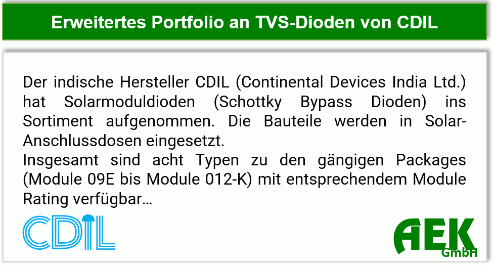 CDIL - erweitertes Portfolio an TVS-Dioden
