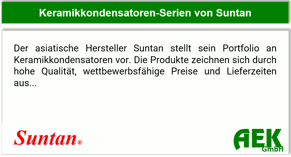 Suntan - Keramikkondensatoren-Serie