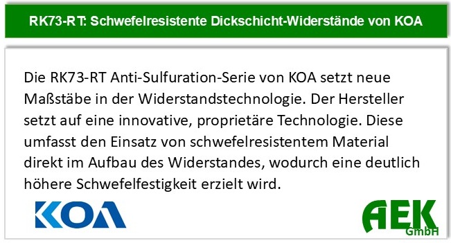 KOA - RK73-RT Schwefelresistente Dickschicht-Widerstände