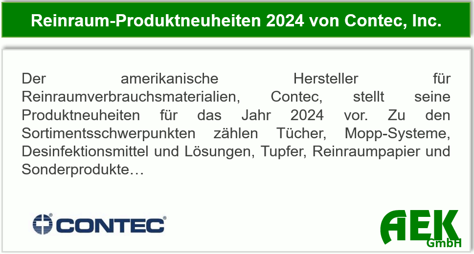 Contec - Reinraum-Produktneuheiten 2024