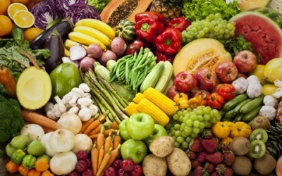 Consumo quotidiano consigliato di frutta e verdura.